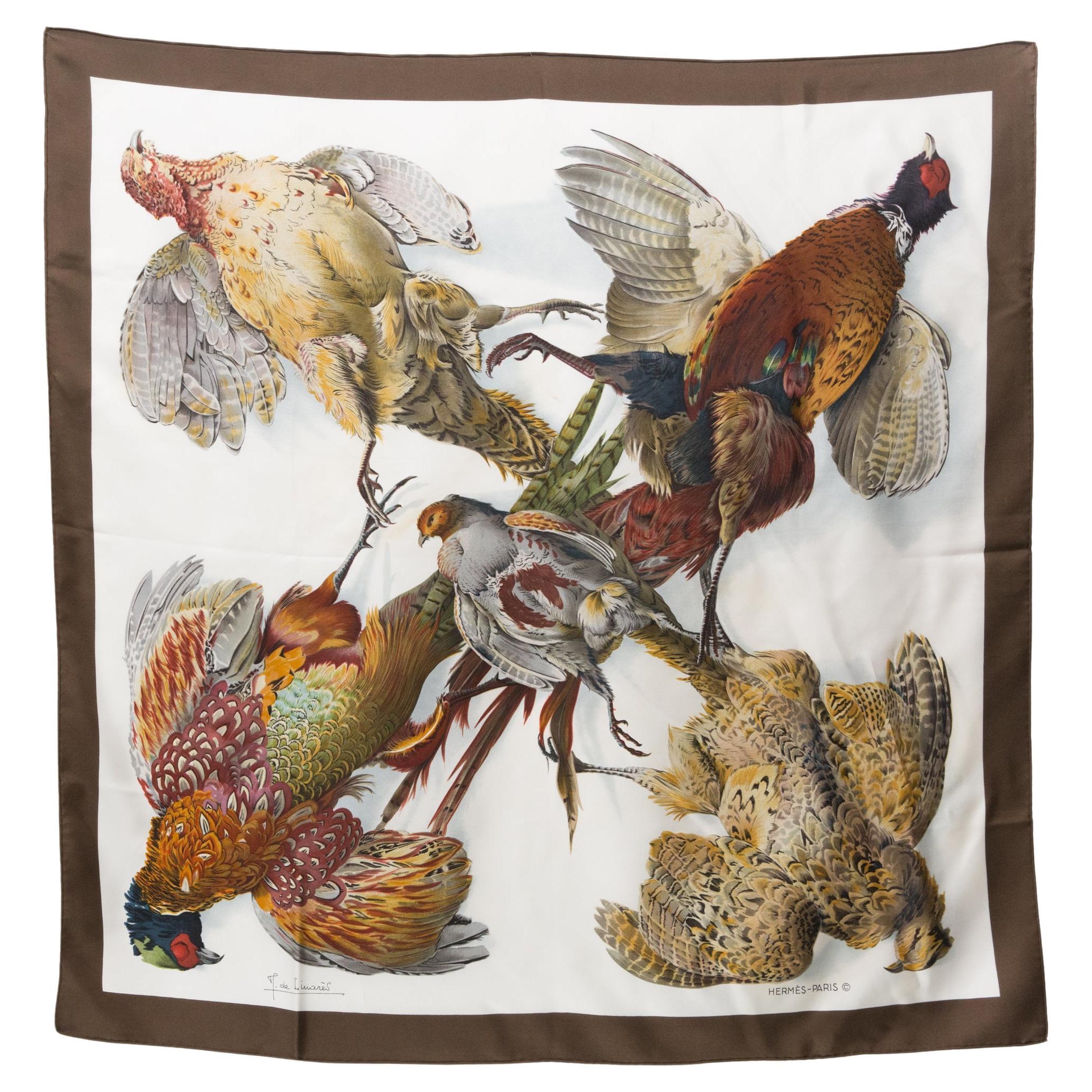 Hermes Belle Chasse by M. de Linares Silk Scarf For Sale