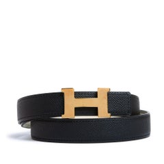 Hermes belt 2024 A composer Constance Rose Gold Leather Black Cream T80