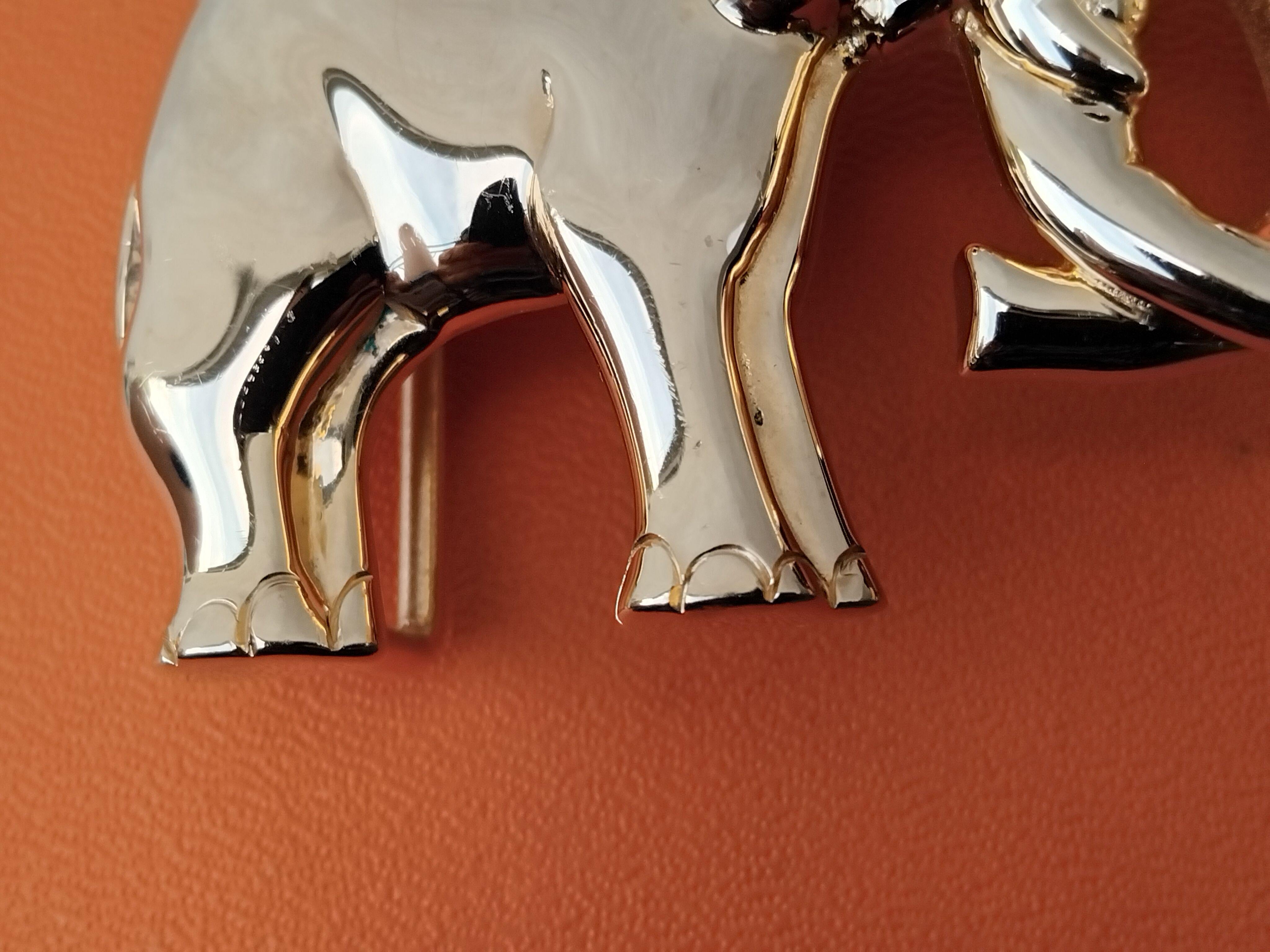 Hermès Belt Buckle Elephants in Golden Metal for 32 mm Belt For Sale 3