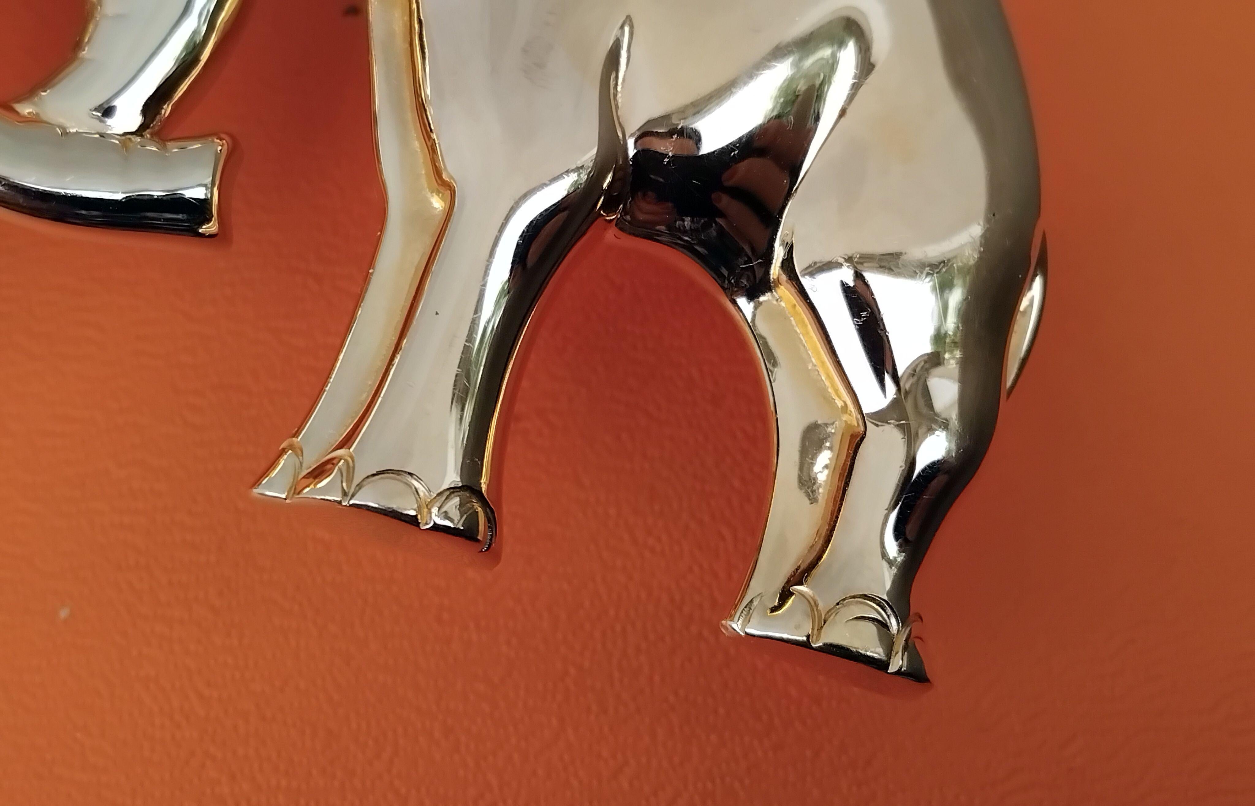 Hermès Belt Buckle Elephants in Golden Metal for 32 mm Belt For Sale 4