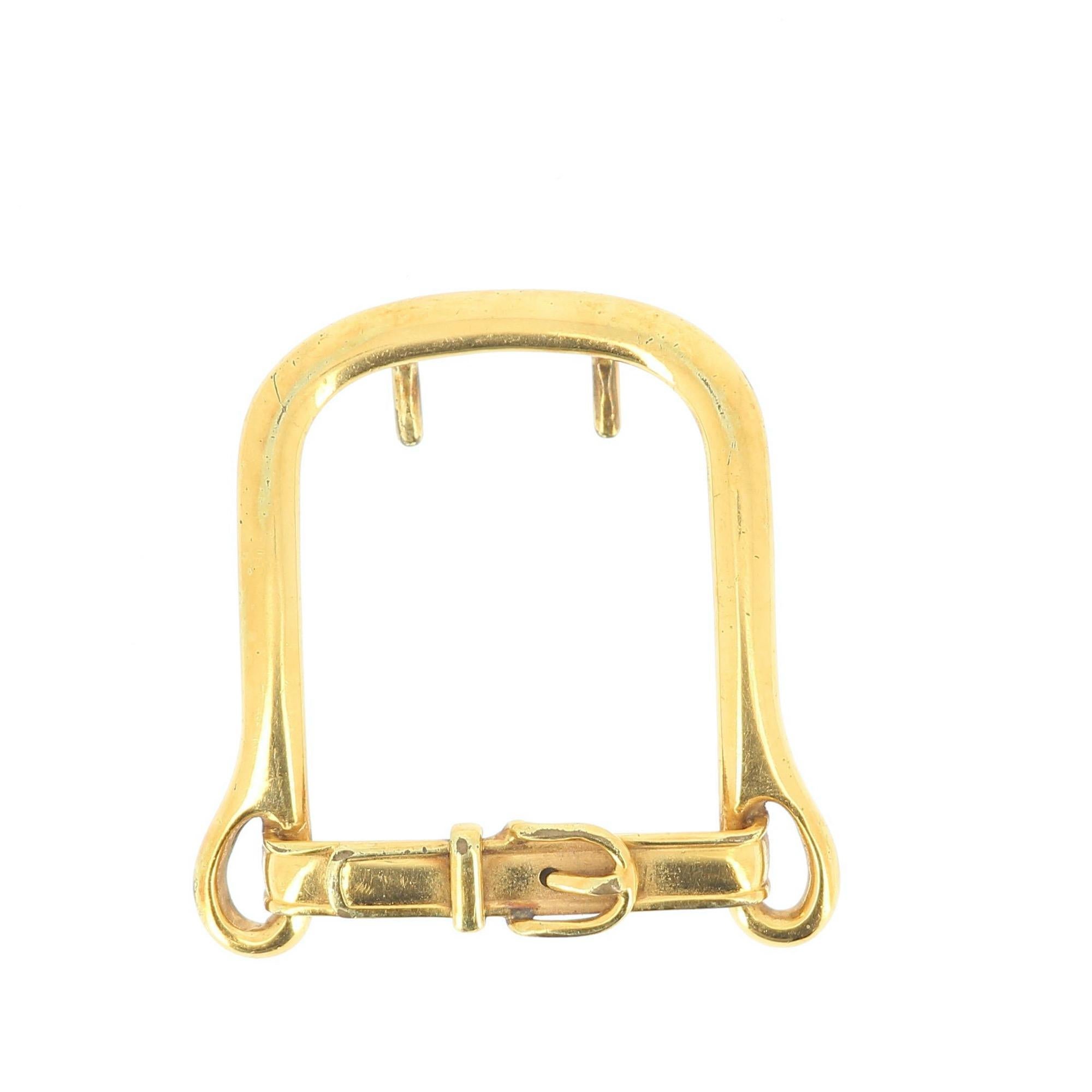 Hermes Belt Buckle in Gold Tone Metal In Good Condition In PARIS, FR