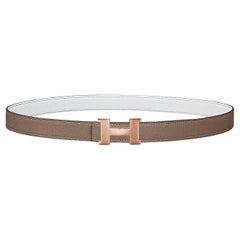 Hermes Belt buckle Mini Constance Hammered & Reversible leather strap 24 mm