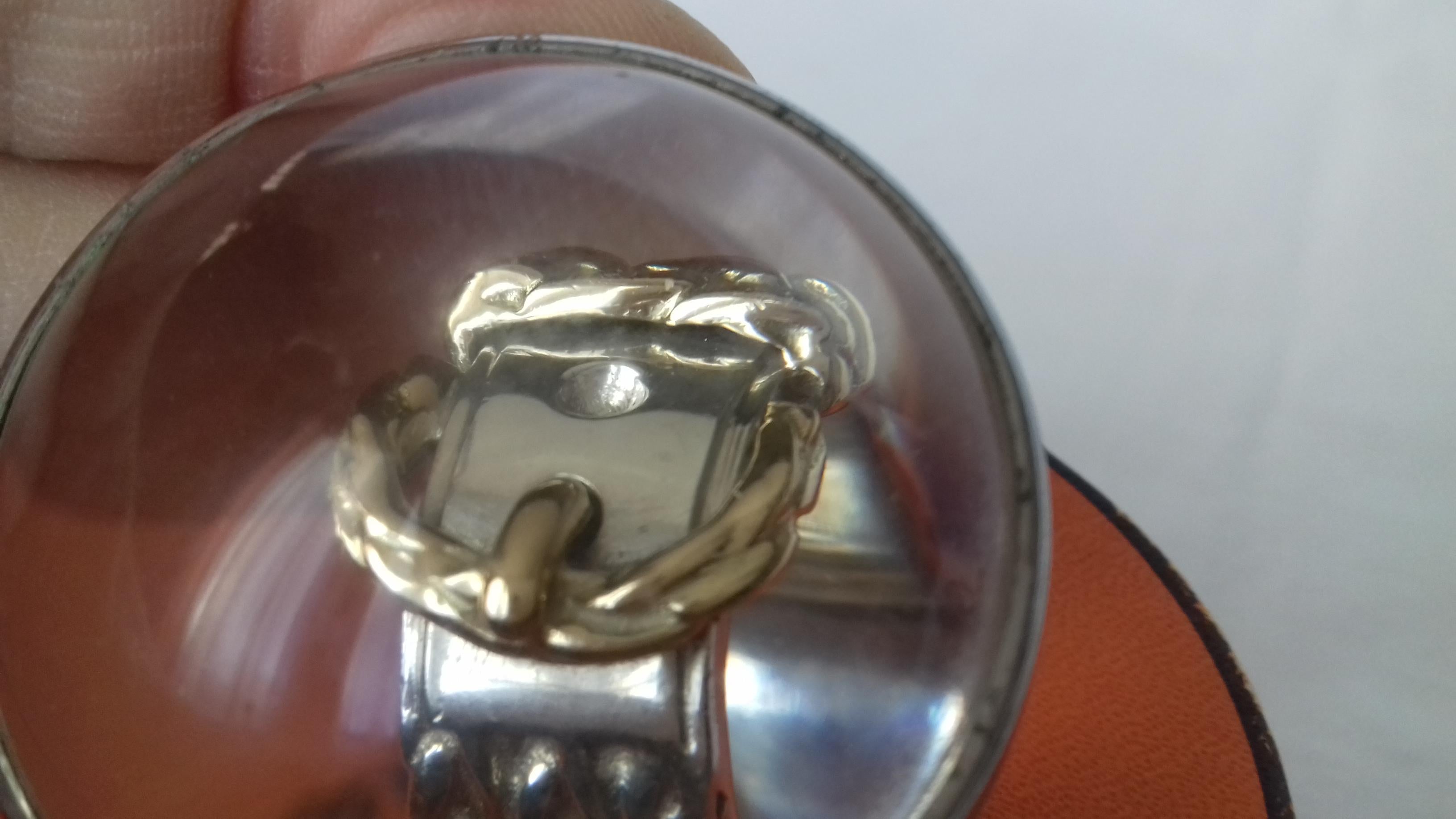 Hermès Schal Ring oder Gürtel und Schnalle Band Ring Silber Gold Größe 50 / 6 US im Angebot 9