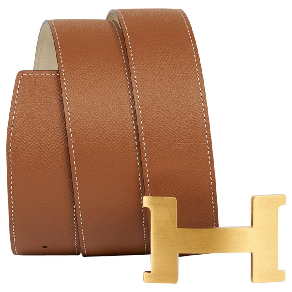 Hermes Belt Constance 42mm Gold / Craie Brushed Gold Buckle 75 New