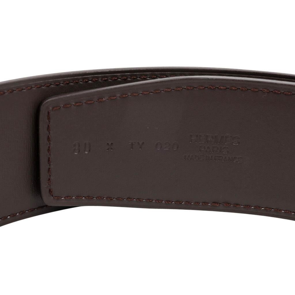 Hermes Belt Constance 42mm Reversible Black to Brown Brushed Palladium Buckle 80 en vente 2