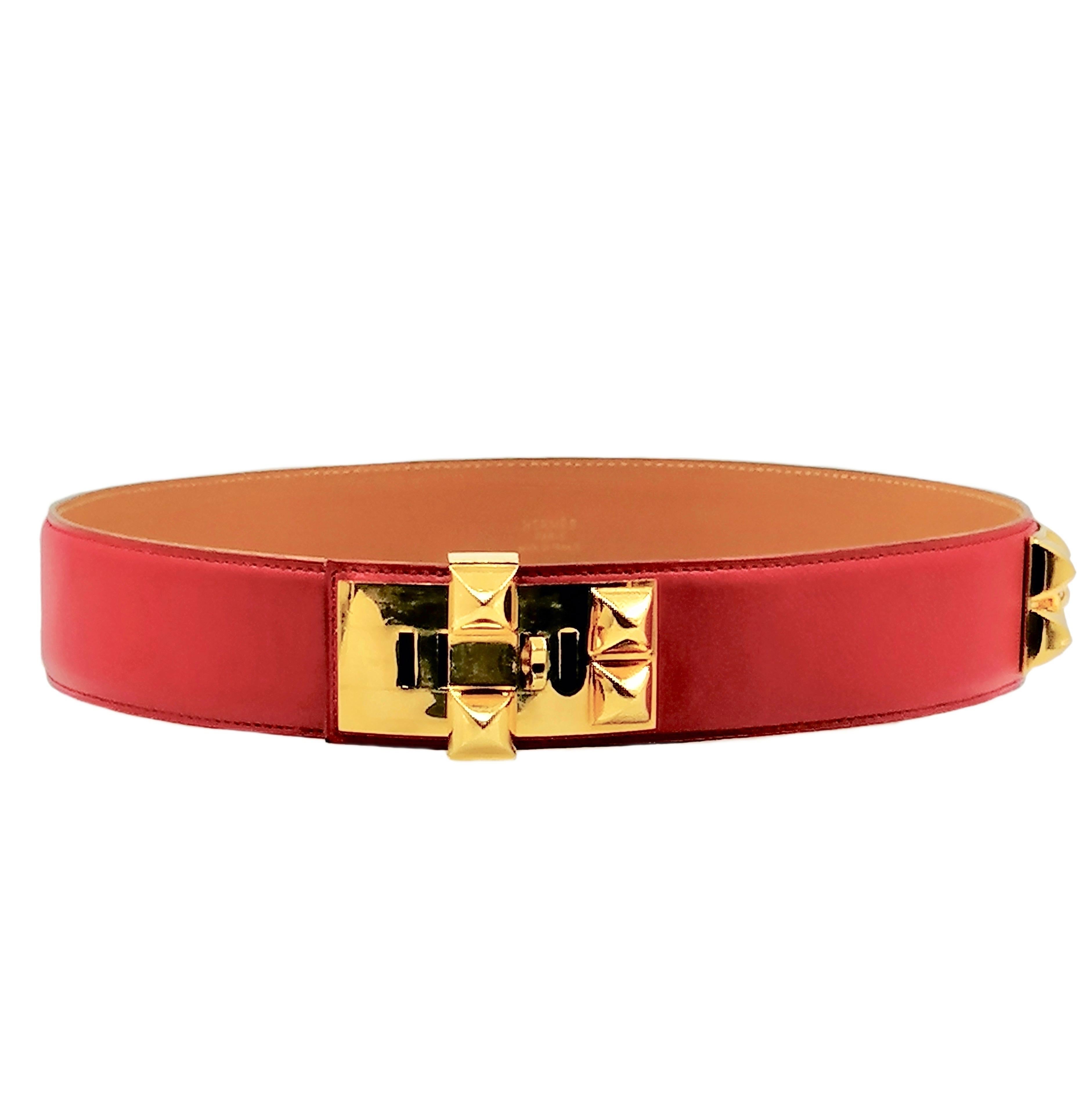 Red HERMÈS  belt For Sale