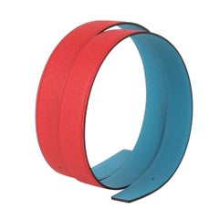 Ceinture Hermes H Constance 32 mm Rouge Coeur / Blue De Nord Epsom Brushed Gold 95