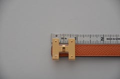 Hermes Belt H Kelly 13 MM Swift/Epsom Noire/Orange  NEW  SZ 90