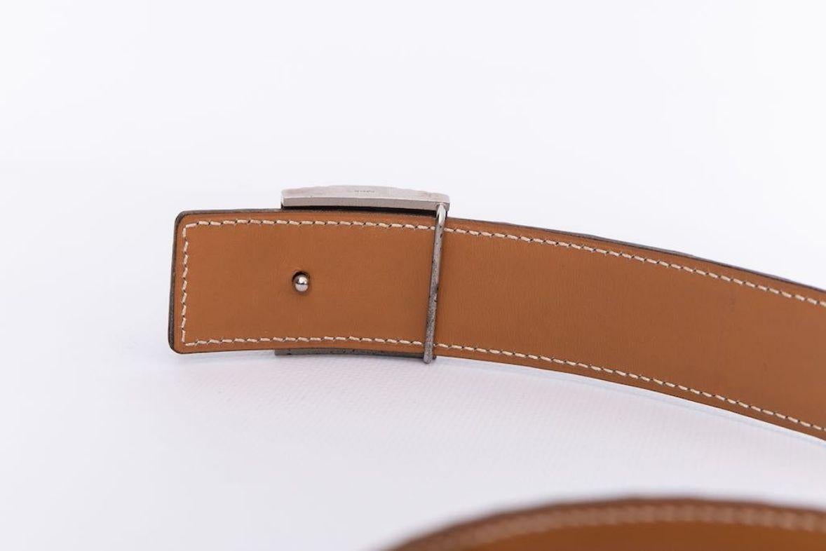 Hermes Belt in Crocodile and Brown Leather 1