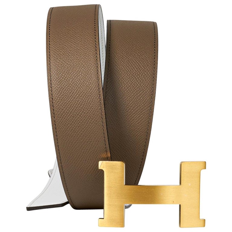 Hermes Constance Buckle 38MM Reversible Belt Smooth Leather In Brown/Gold