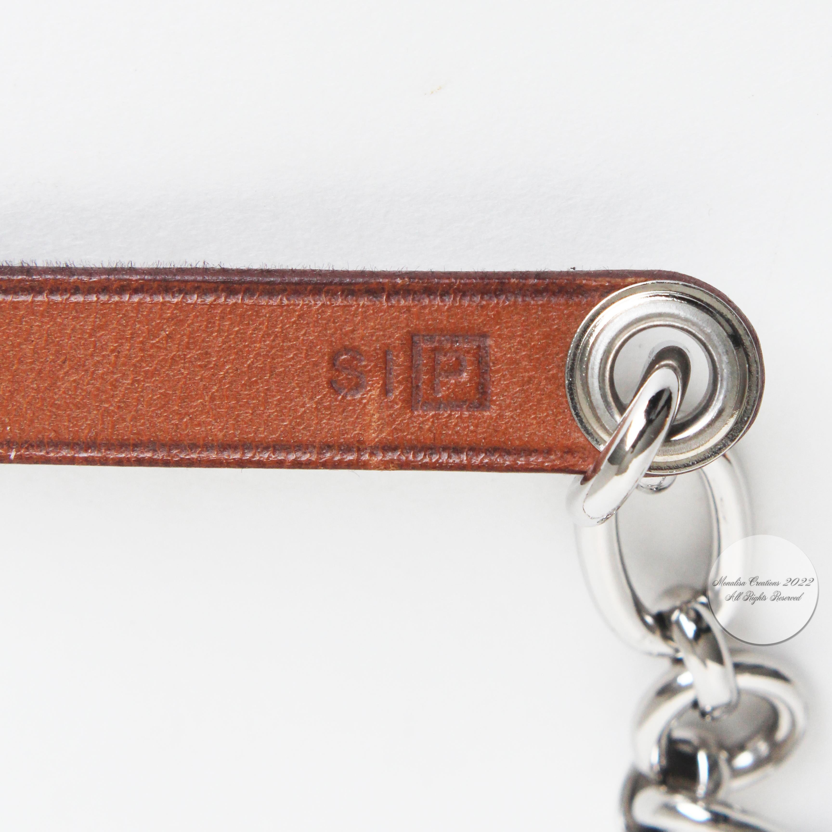 Hermes Belt or Necklace Olga Charms and Chain Barenia Leather and Palladium 2012 For Sale 6