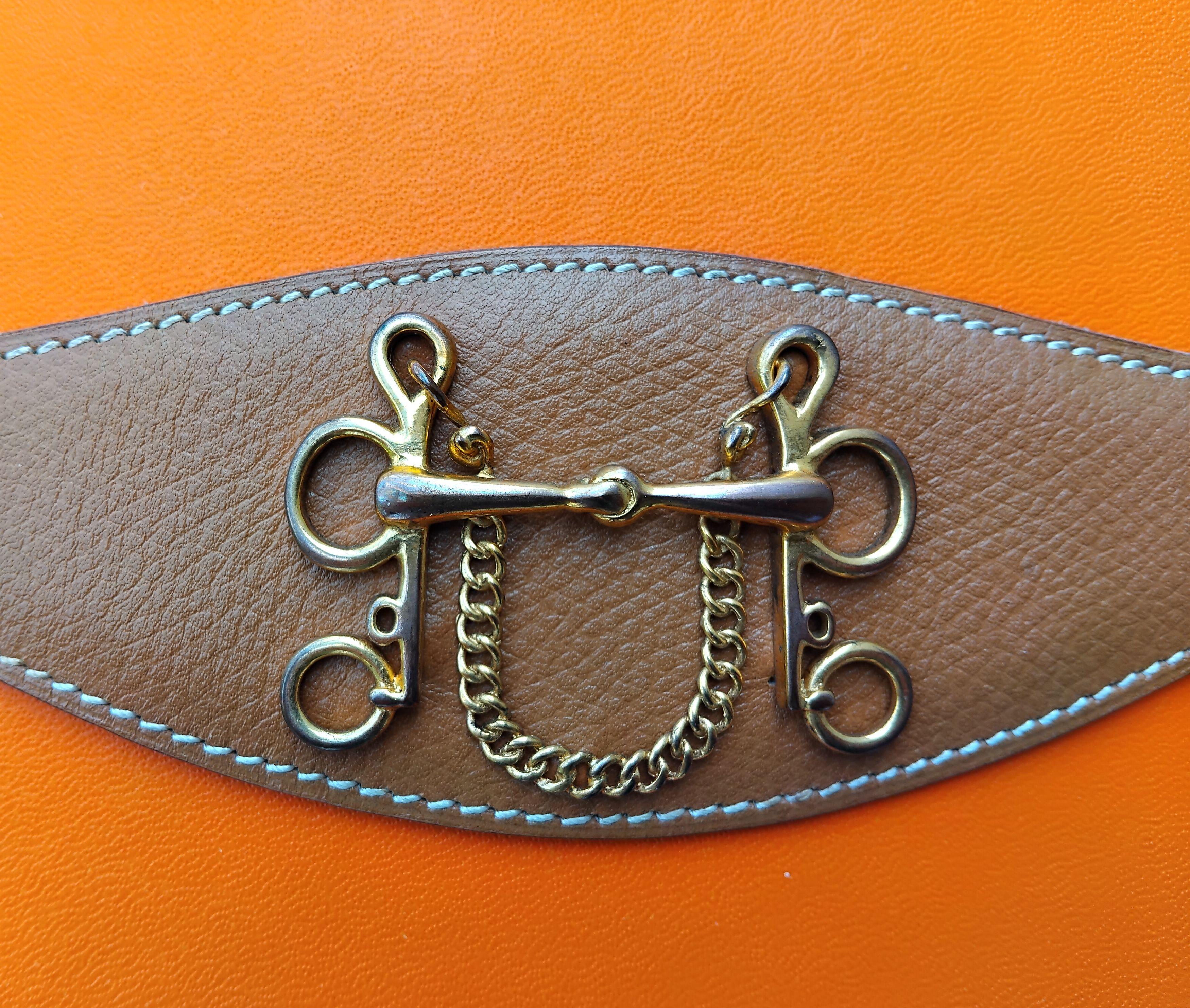 Hermès Belt Ornamental for skirts Mors et Filets Gold Leather Ghw Rare Pour femmes en vente