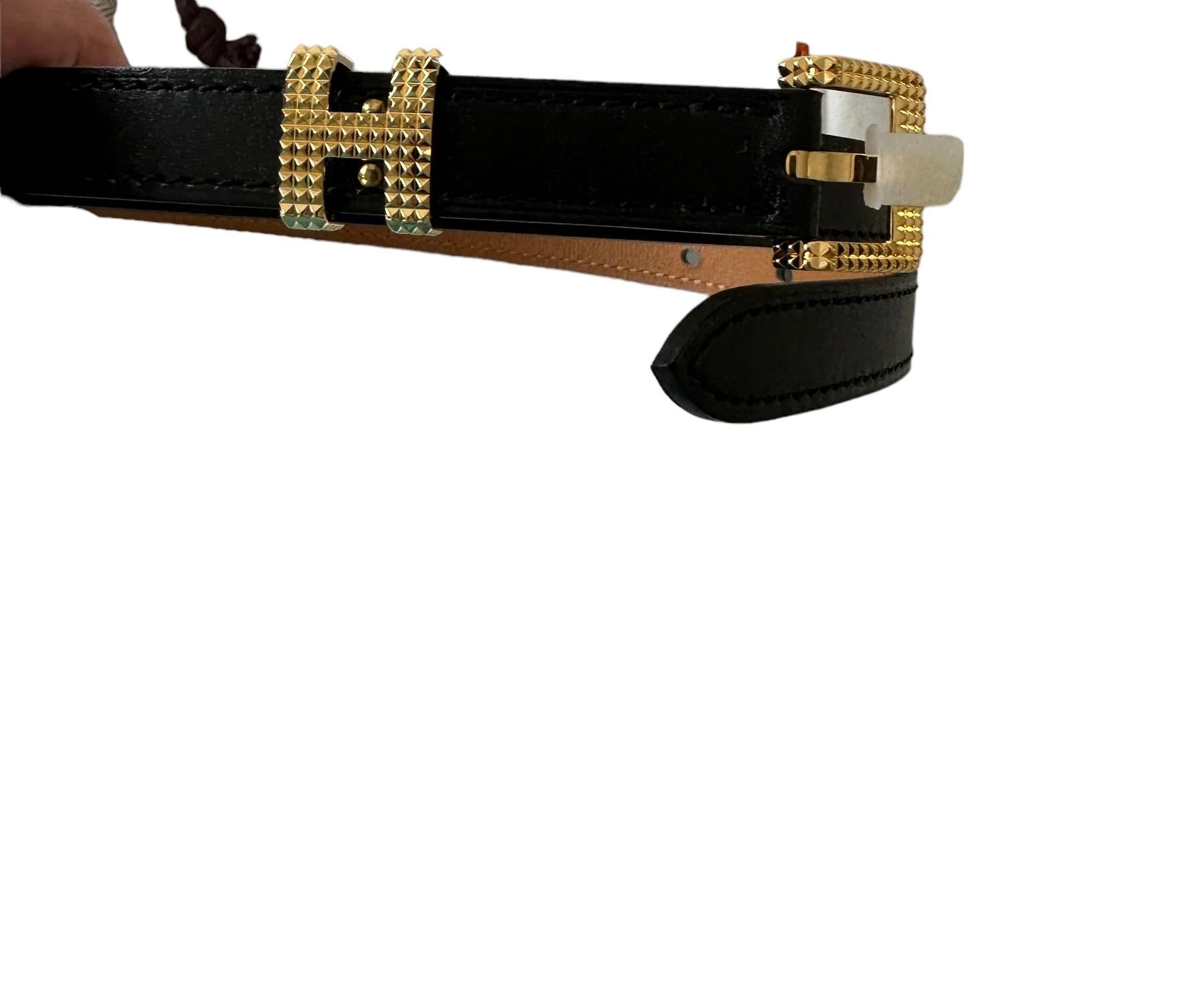 Hermes
Hermes is a luxury brand known for its high-quality accessories, especially their leather goods, including belts.  
H Guillochee 15 Belt is brand new
Guillochee 15 belt Buckle 
Color is black
Pop H belt buckle done in lovely