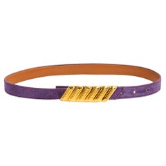 Hermes belt Purple Suede Golden Buckle S
