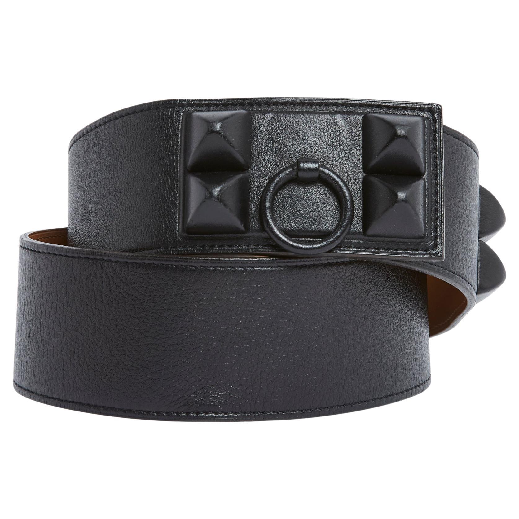 Hermès Belt T85 Collier de Chien Shadow by Gaultier Black Rare For Sale