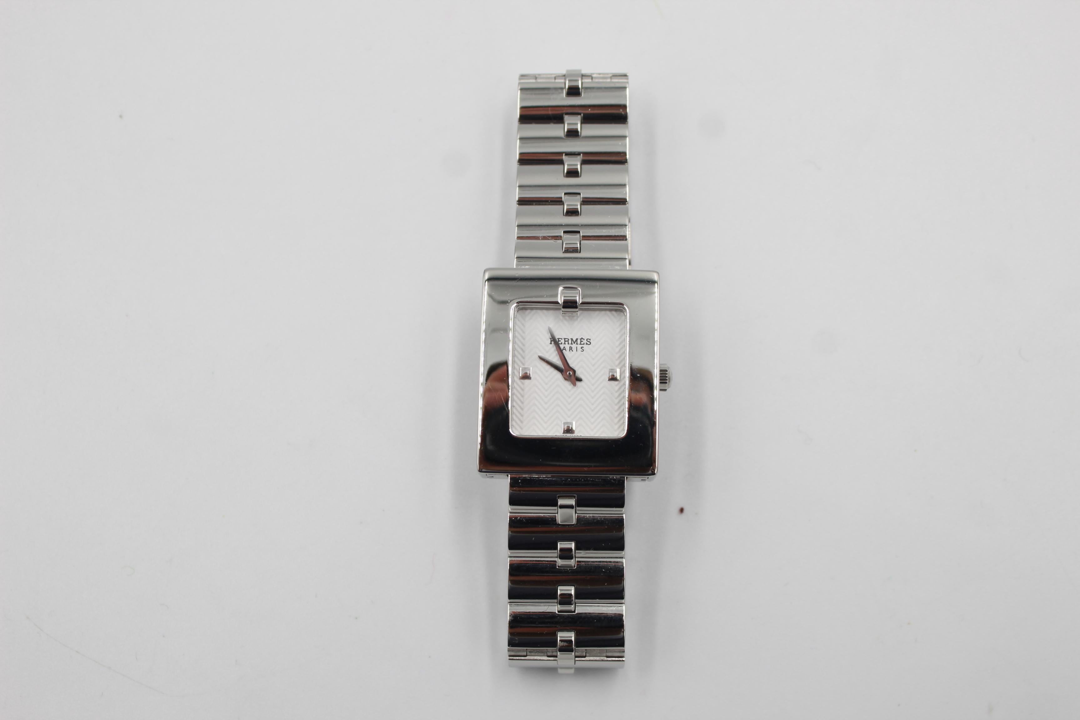 Women's or Men's Hermès Belt watch with the steel bracelet For Sale