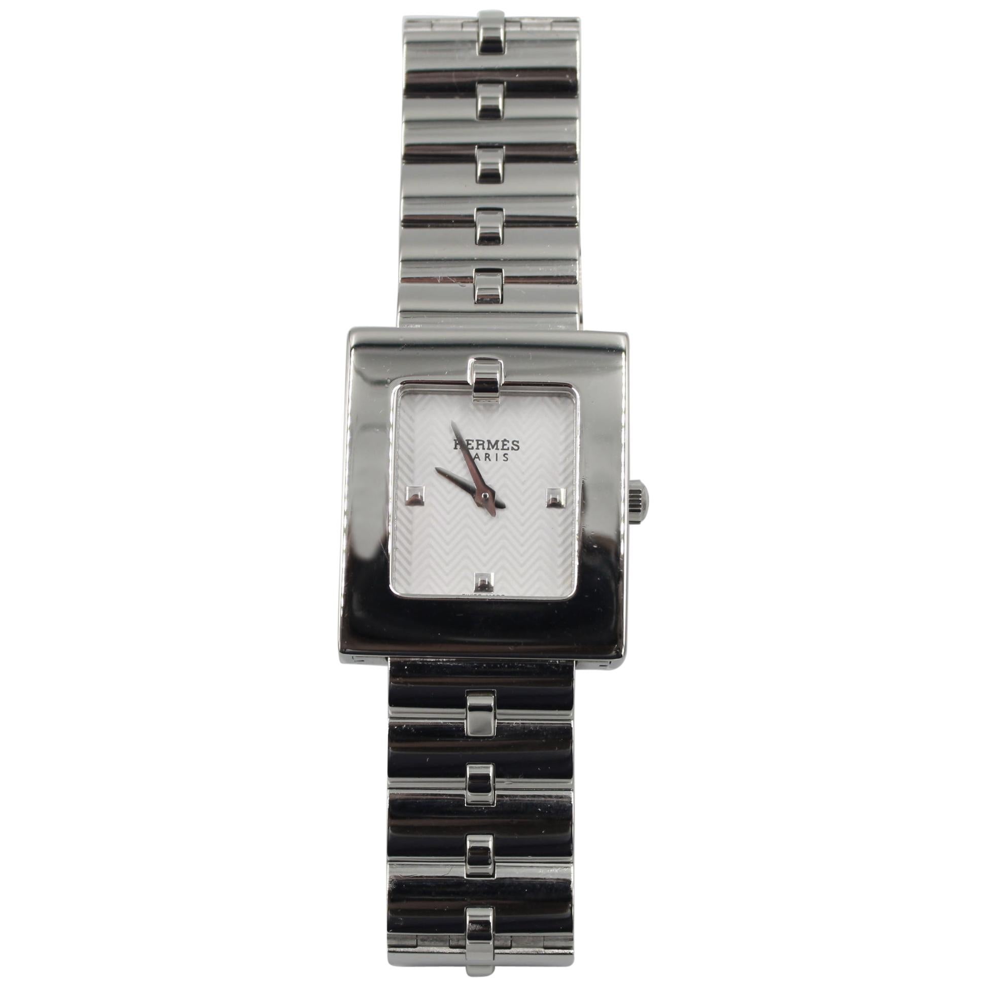 Hermès Belt watch with the steel bracelet For Sale