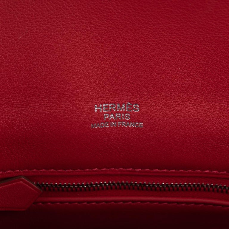 Hermes Berline 21 Bag shoulder/ Crossbody Vermillion Swift Palladium ...