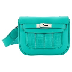 Hermes Blue Atoll/Colvert Swift Leather Berline 21 Bag