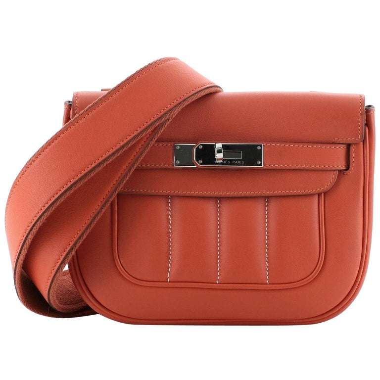 Hermes 21cm Capucine Swift Leather and Suede Mini Berline Bag