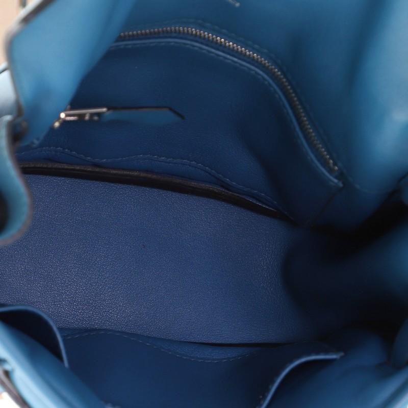 Blue Hermes Berline Handbag Swift 21