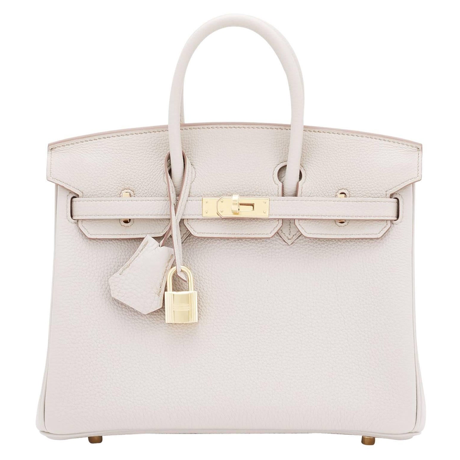 Hermes Beton 25cm Togo Gold Hardware Off White Baby Birkin Bag