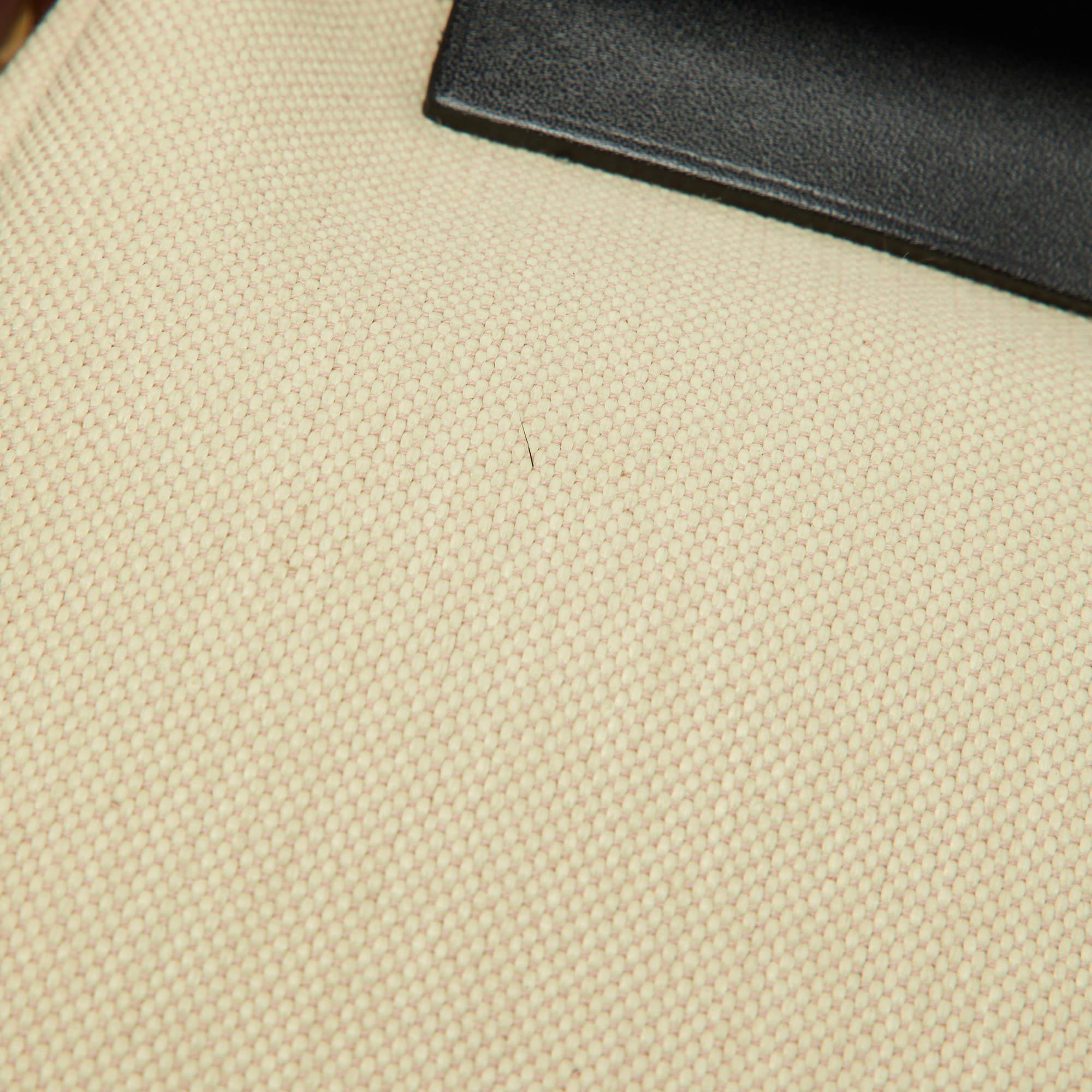 Hermès Beton/Black Toile Canvas and Vache Hunter Leather Herbag Zip 39 Bag 6