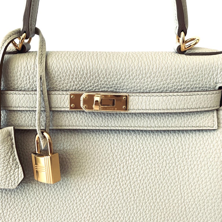 Hermes Kelly 25 Retourne Bag Beton Togo Leather with Gold Hardware