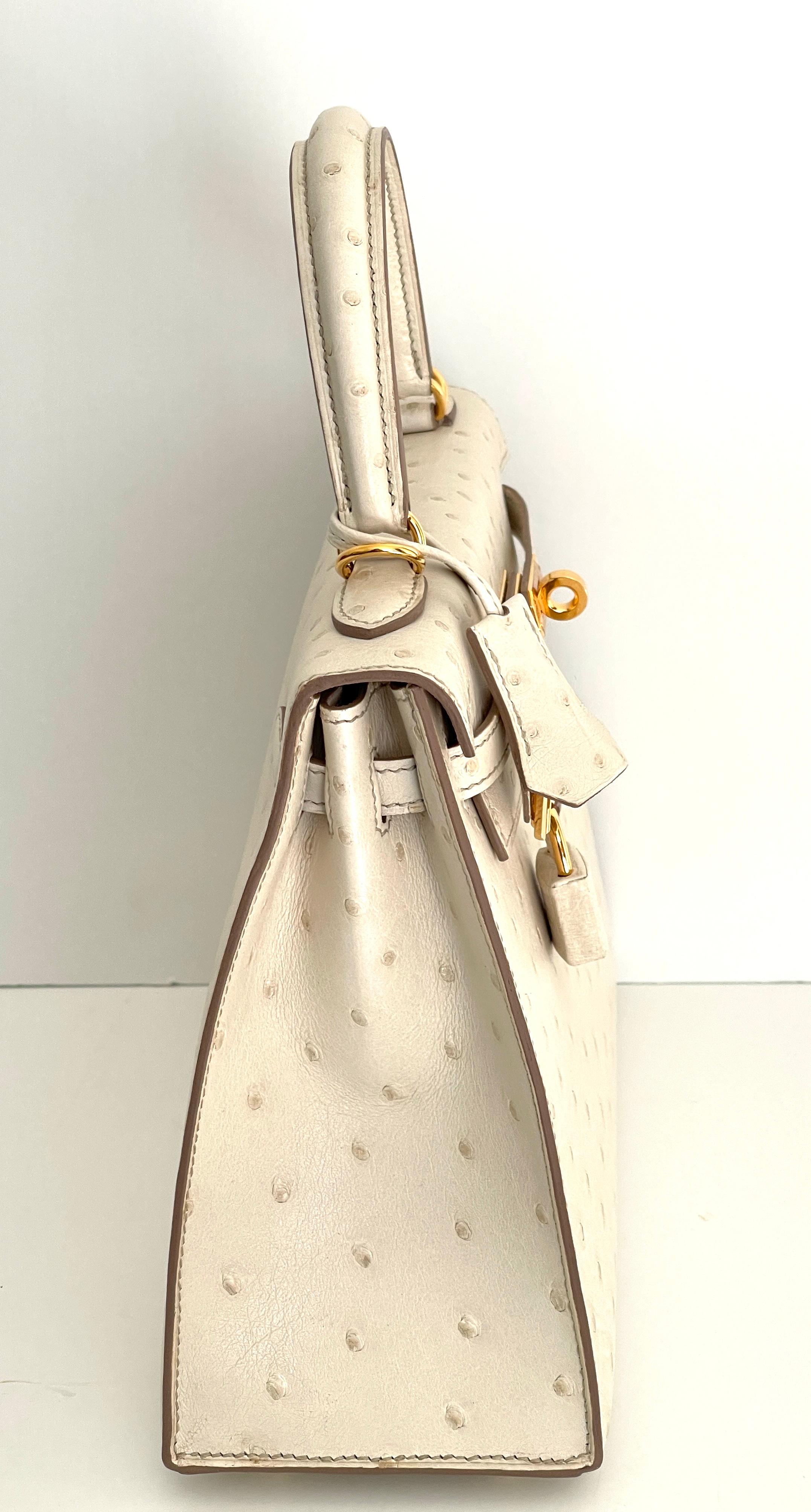 Hermès Beton Ostrich Sellier Kelly 25cm Gold Hardware Nouveau 5