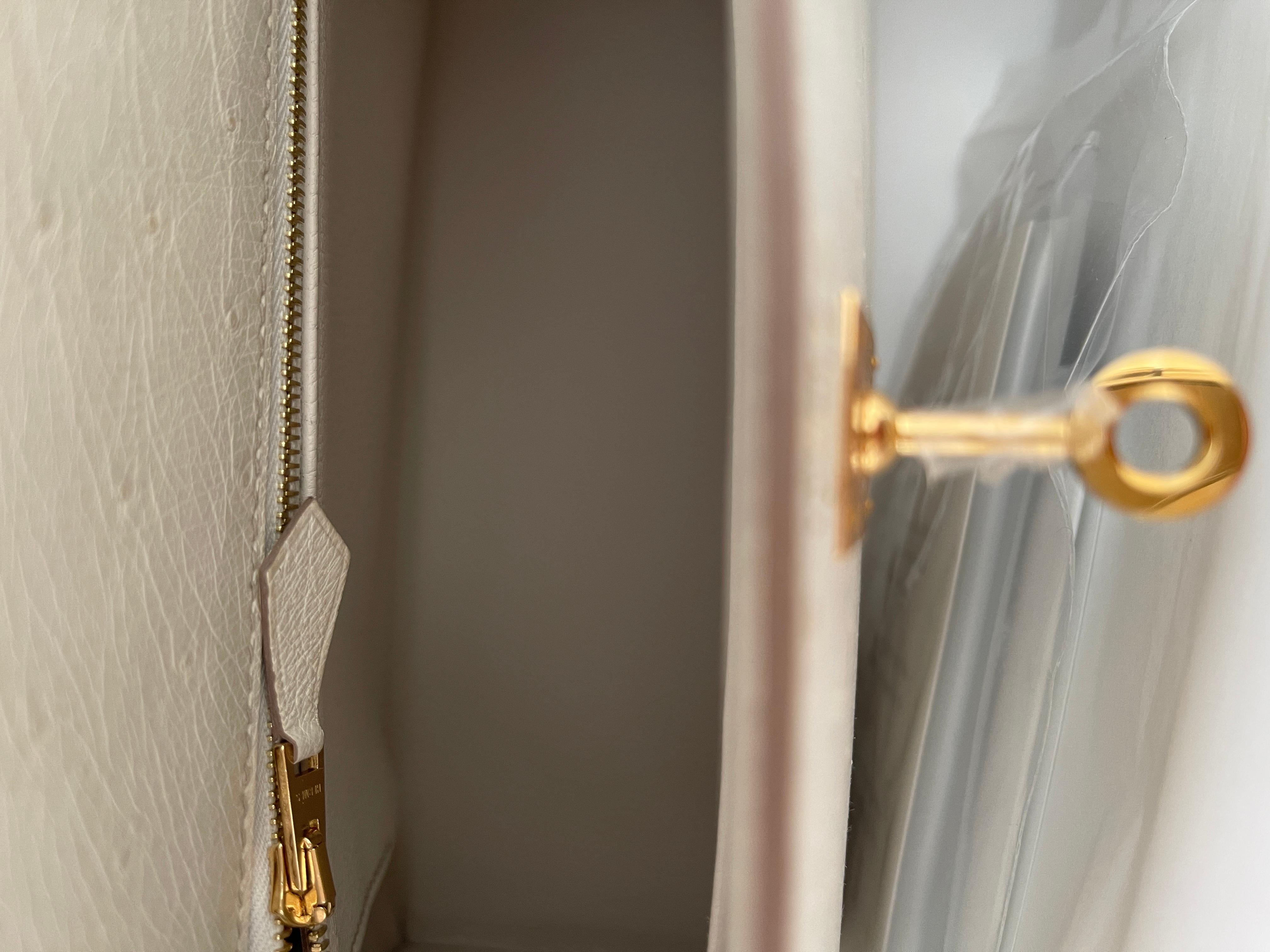 Hermès Beton Ostrich Sellier Kelly 25cm Gold Hardware Nouveau 6