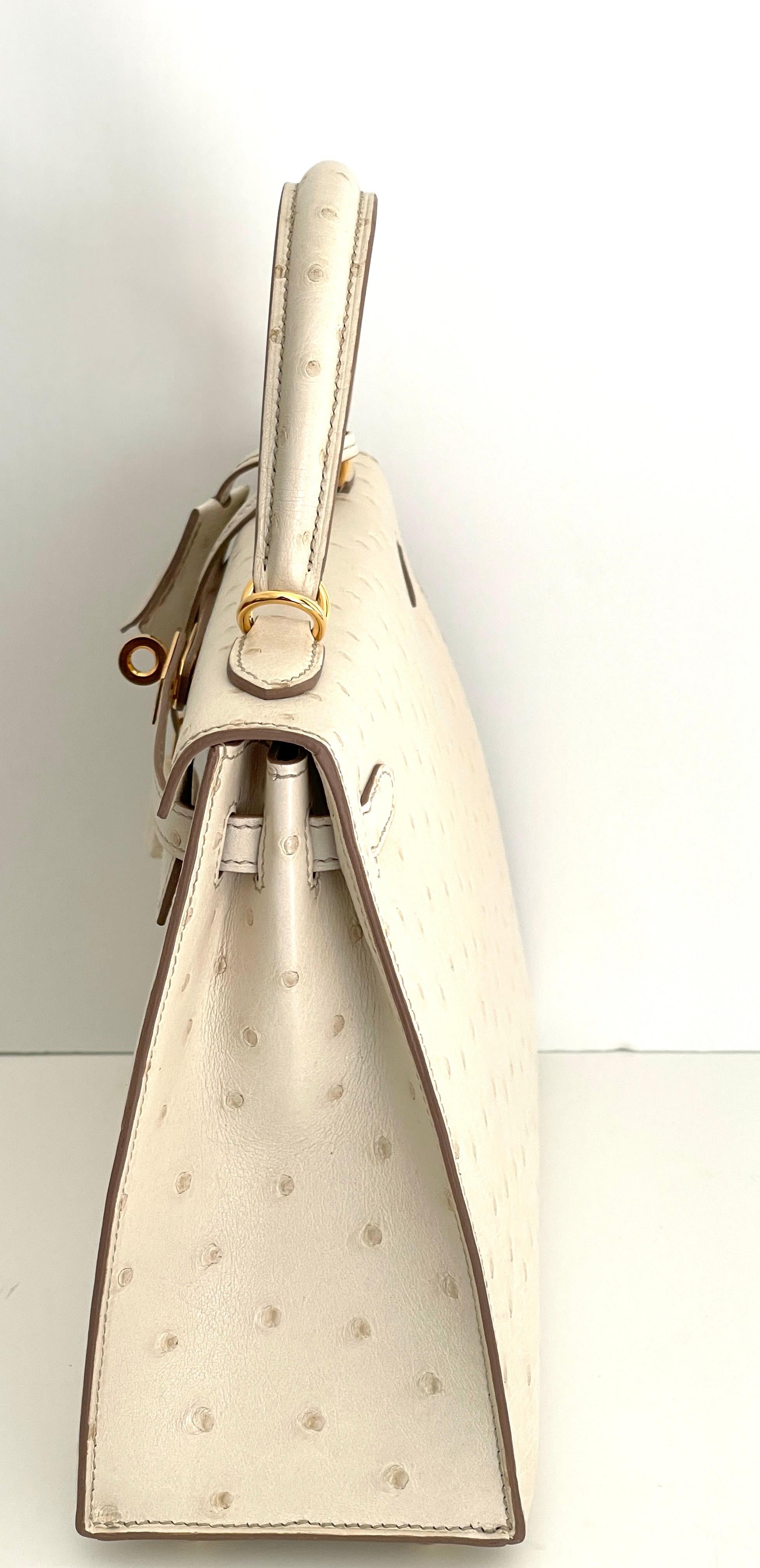 Hermès Beton Ostrich Sellier Kelly 25cm Gold Hardware Nouveau 7