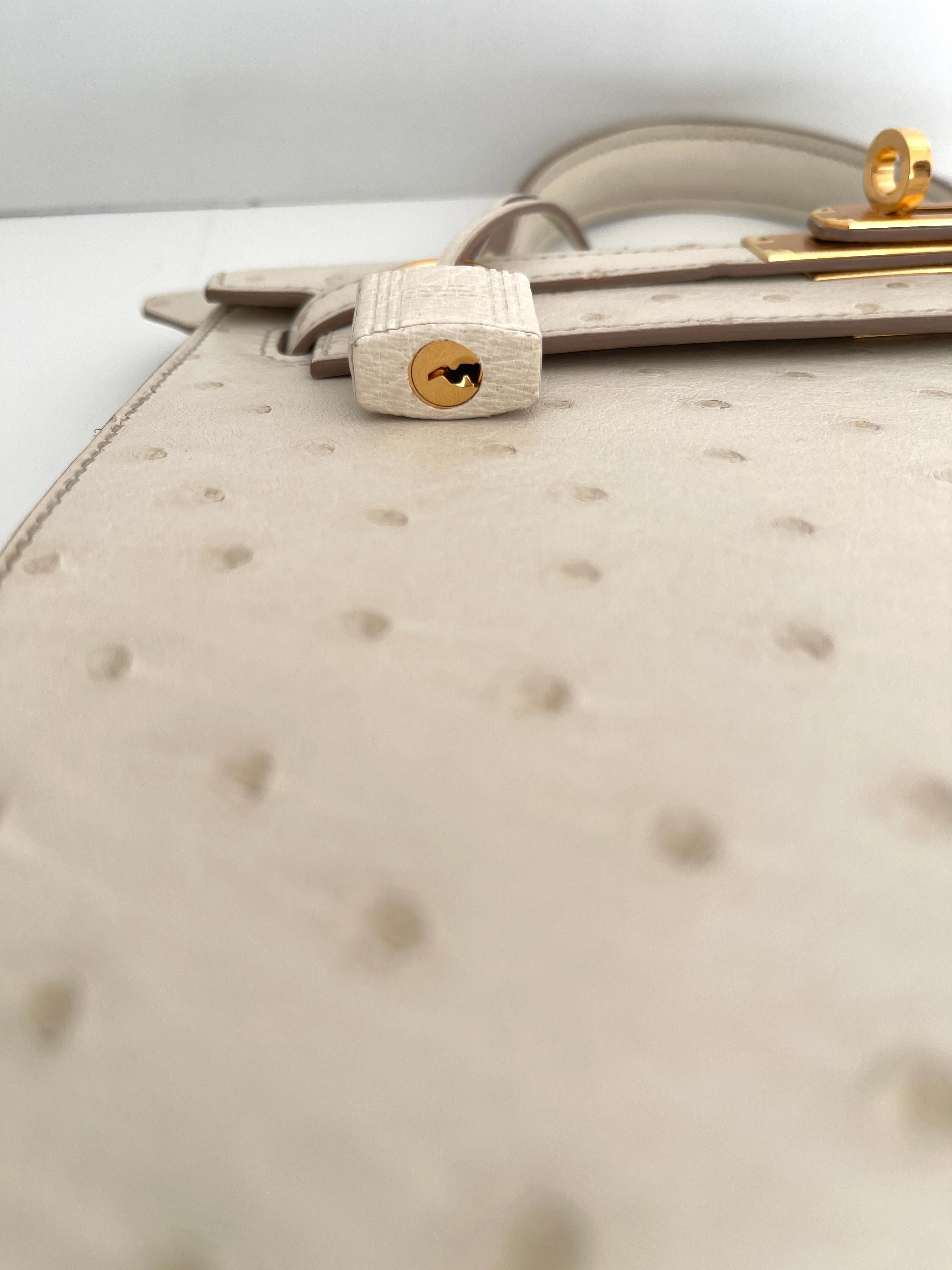 Hermès Beton Ostrich Sellier Kelly 25cm Gold Hardware Nouveau 1