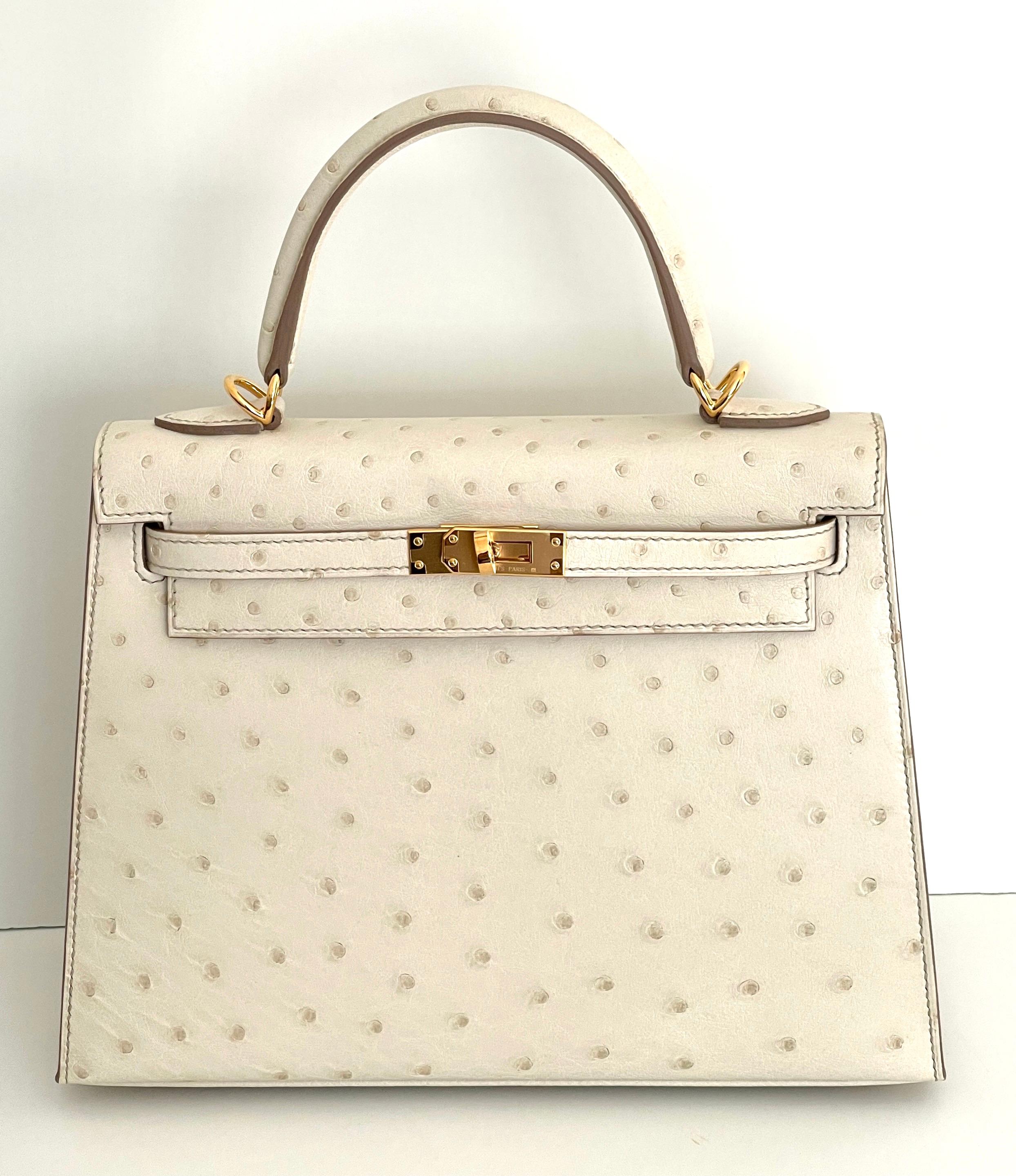 Hermès Beton Ostrich Sellier Kelly 25cm Gold Hardware Nouveau 3