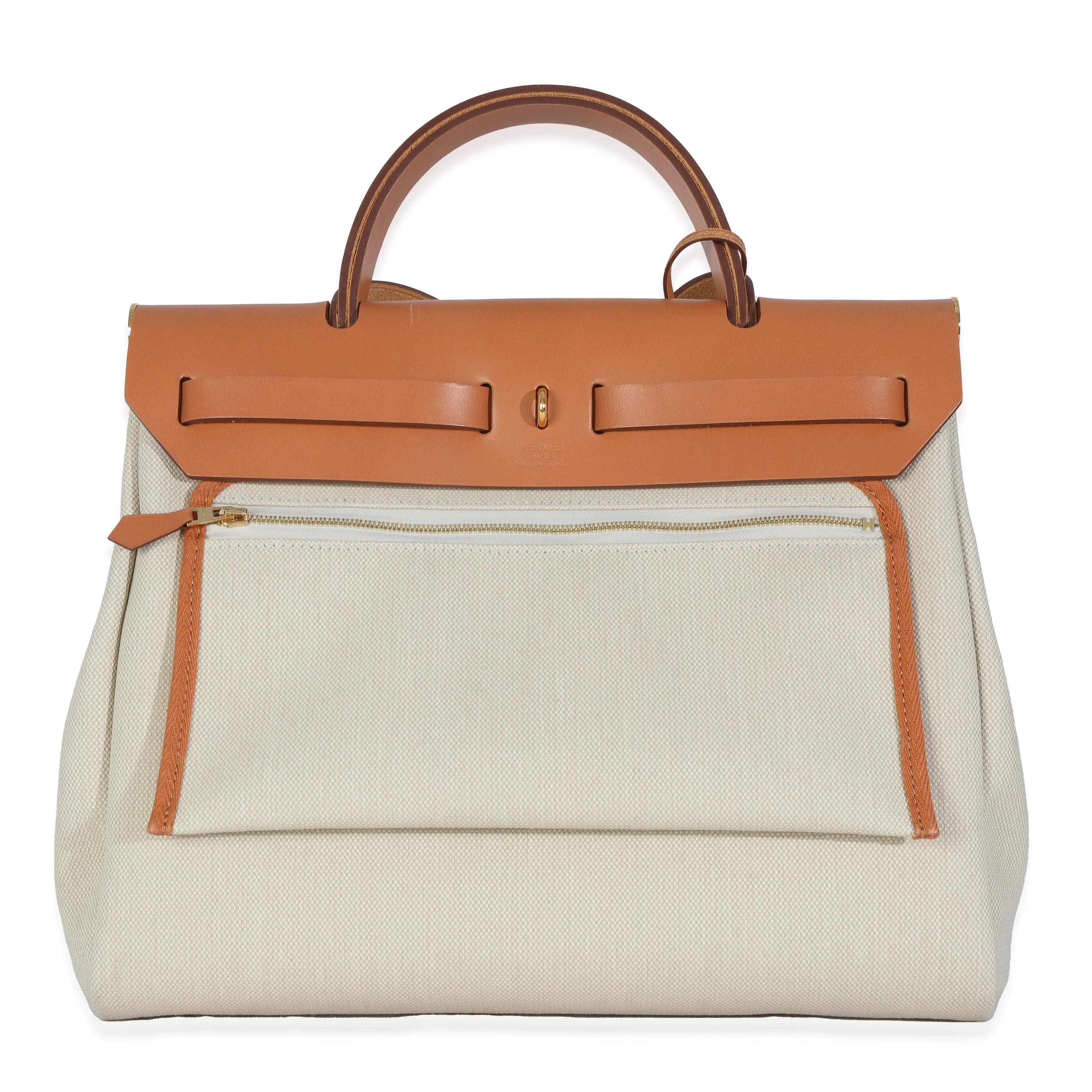 Hermès Beton Toile Militaire Natural Sable Herbag Zip Retourne 31 en vente 2