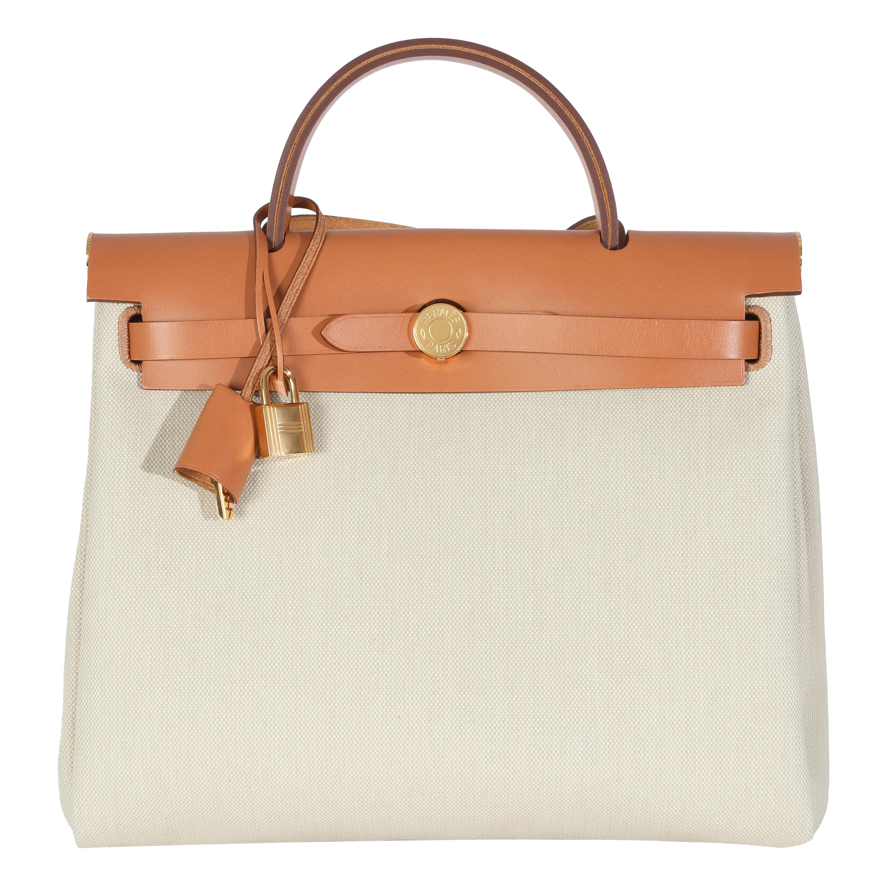 Hermès Beton Toile Militaire Natural Sable Herbag Zip Retourne 31