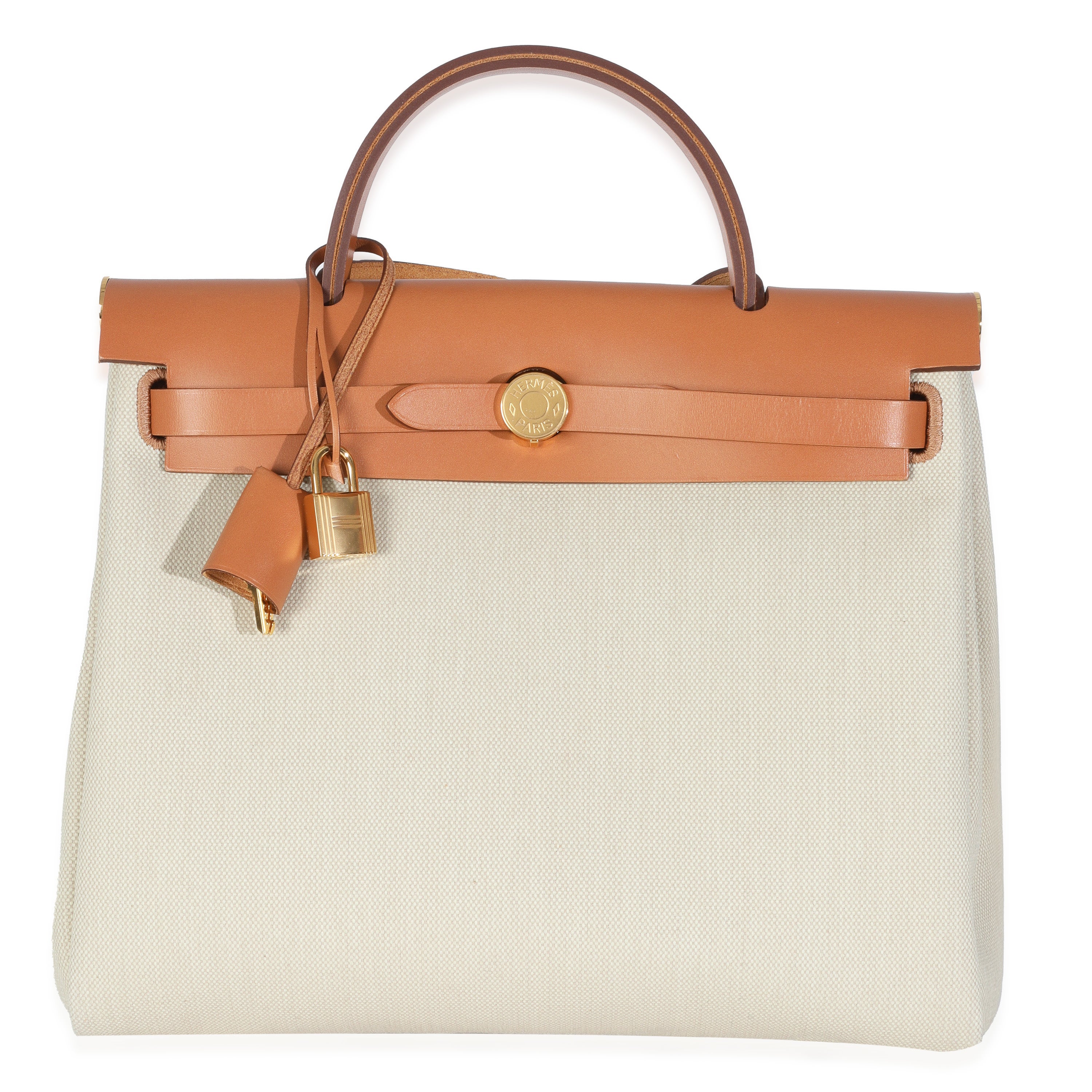 Hermès Beton Toile Militaire Natural Sable Herbag Zip Retourne 31