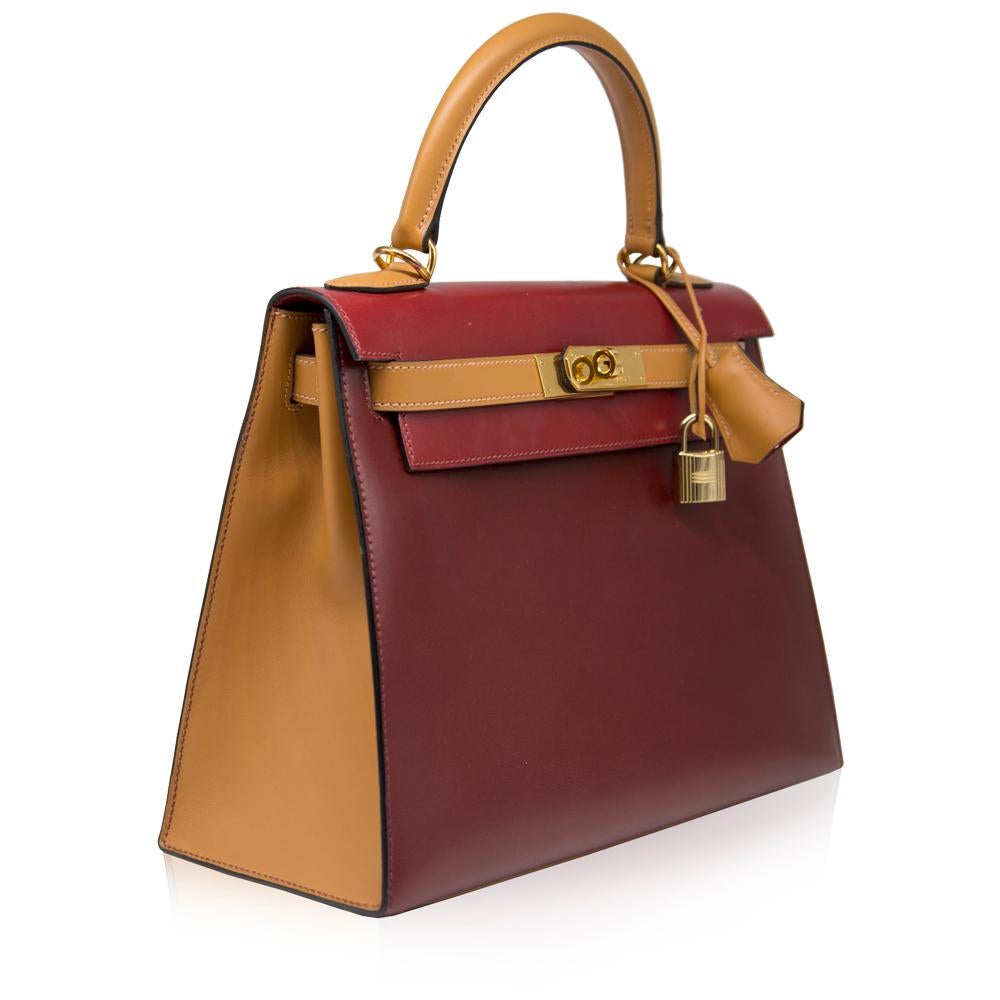 Women's Hermès Bi-colour 28cm Box Leather Kelly Sellier Bag