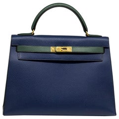 Hermès Bi-colour 32cm Kelly Sellier Bag