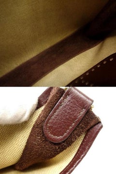 Hermes Bicolor Beige Toile Brown Leather Evelyne 226H252