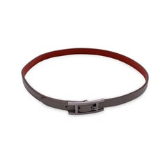 Hermes Bicolor Leather Hapi Reversible Bracelet Palladium Buckle