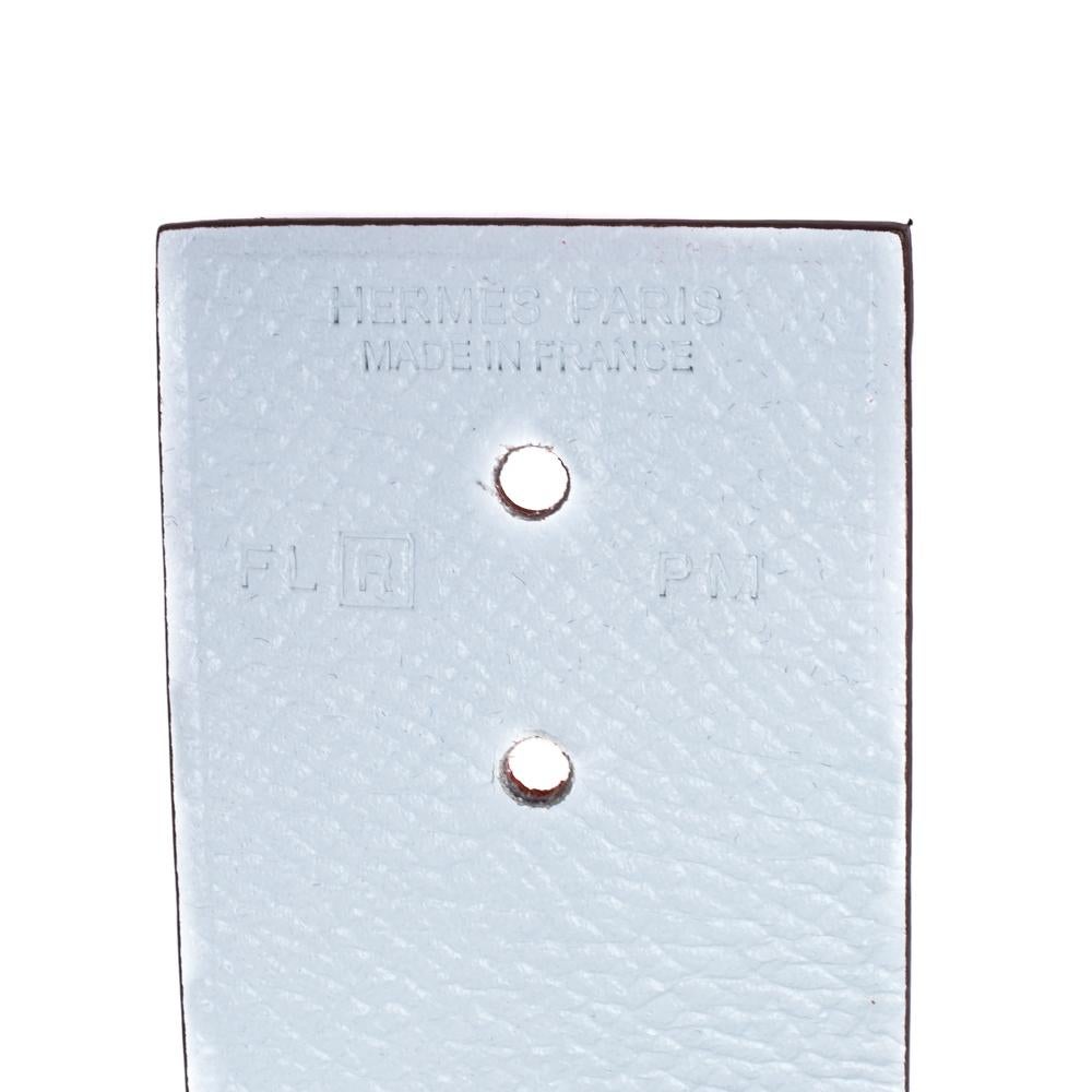 Hermès Bicolor Leather Palladium Plated Illusion Bracelet PM 1
