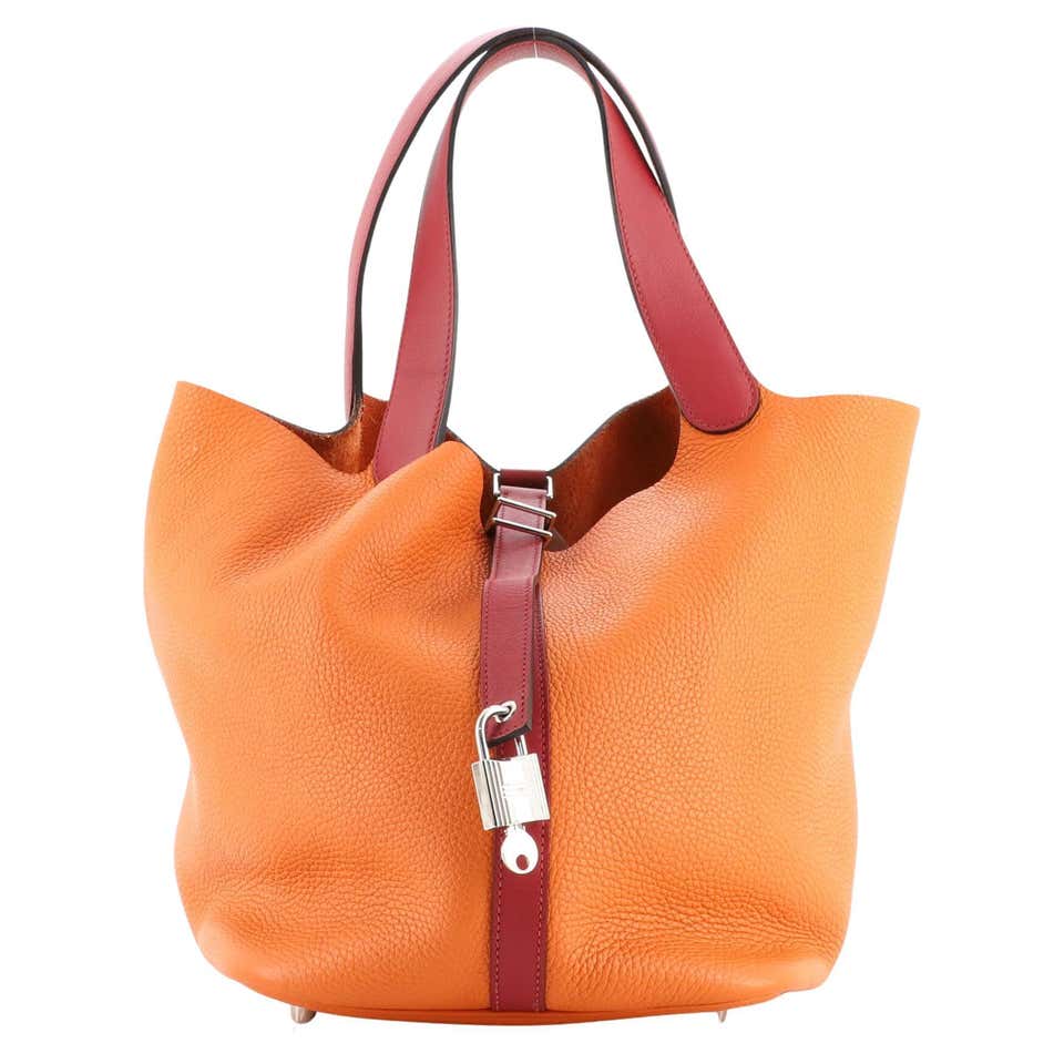 Hermes Cargo Picotin Lock Bag Canvas and Swift PM For Sale at 1stDibs