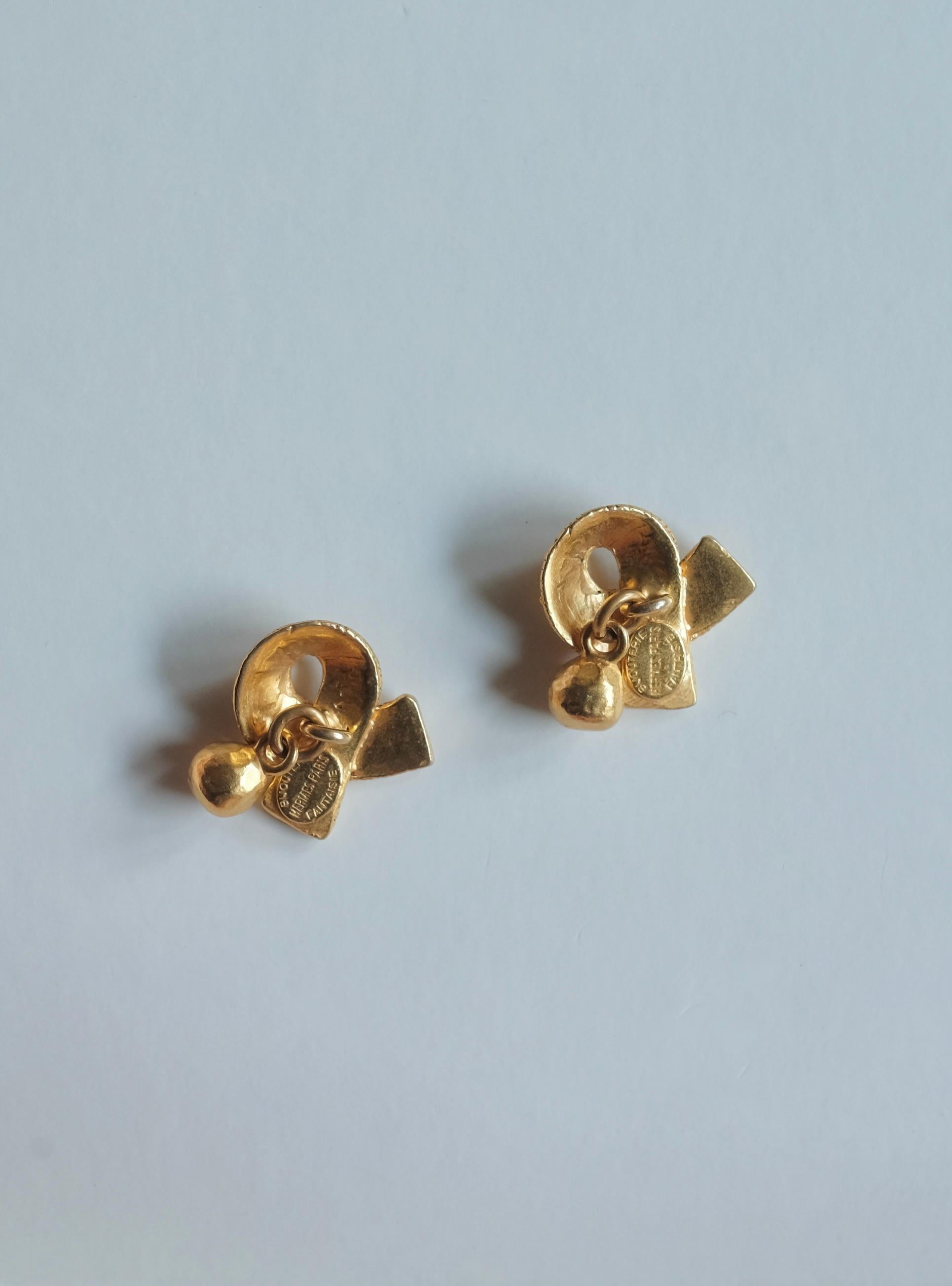 HERMÈS - Bijouterie Fantaisie - Bolduc model cufflinks In Excellent Condition For Sale In Padova, IT