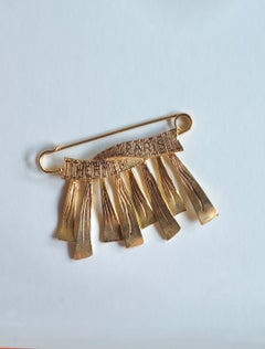 HERMÈS - Bijouterie Fantaisie - Rare Broche model "Bolduc"