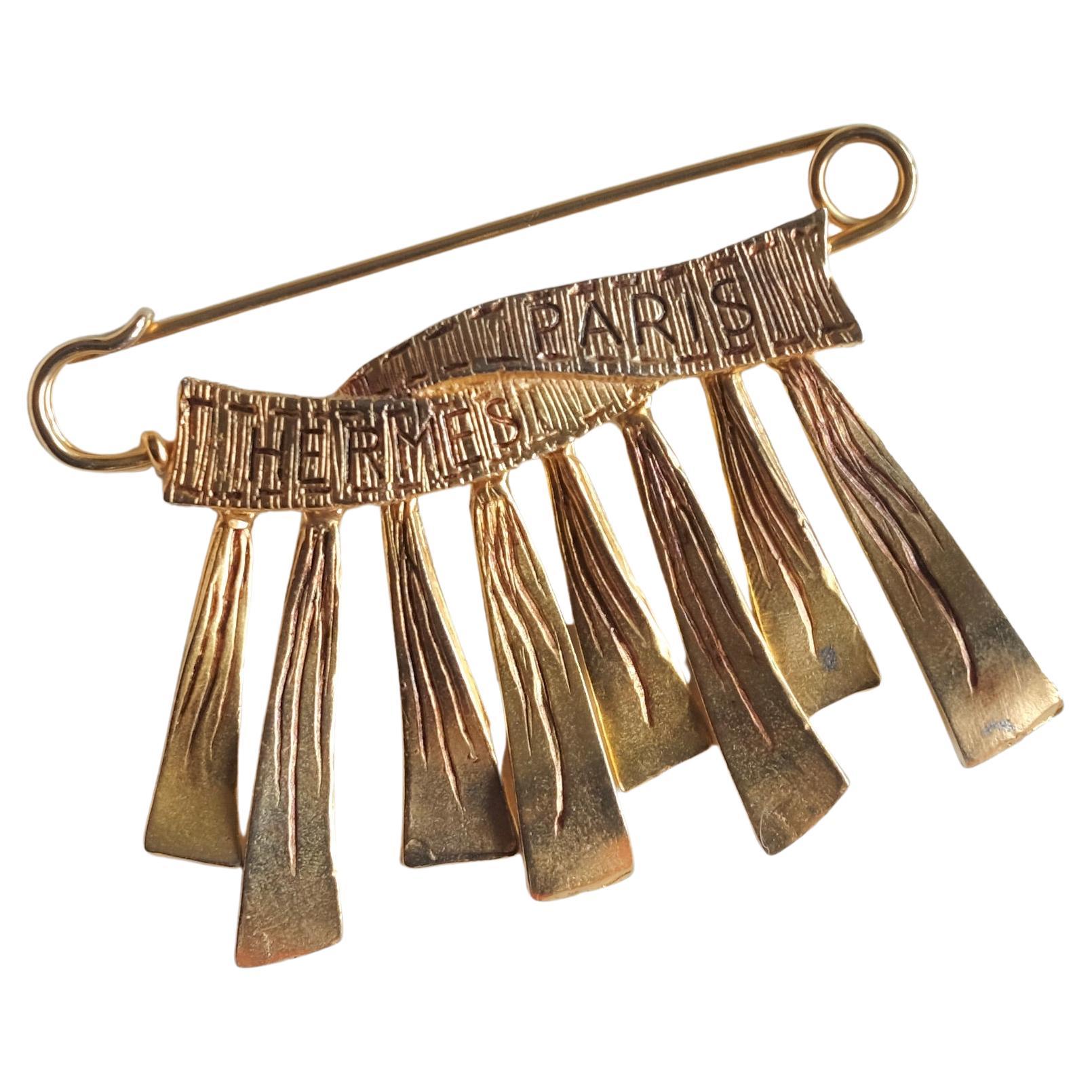 HERMÈS - Bijouterie Fantaisie - Rara Broche modello "Bolduc" in vendita