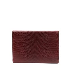 Hermès Billfold Wallet Burgundy Lizard