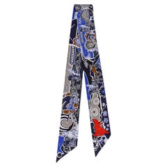 Hermes Bingata Sticks Twilly Marine / Tabac / Bleu