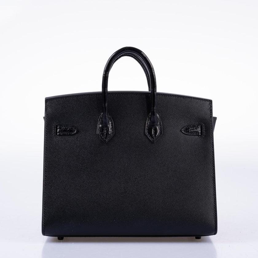 Hermès Birkin 20 Faubourg Sellier Black Matte Alligator Bag For Sale 13