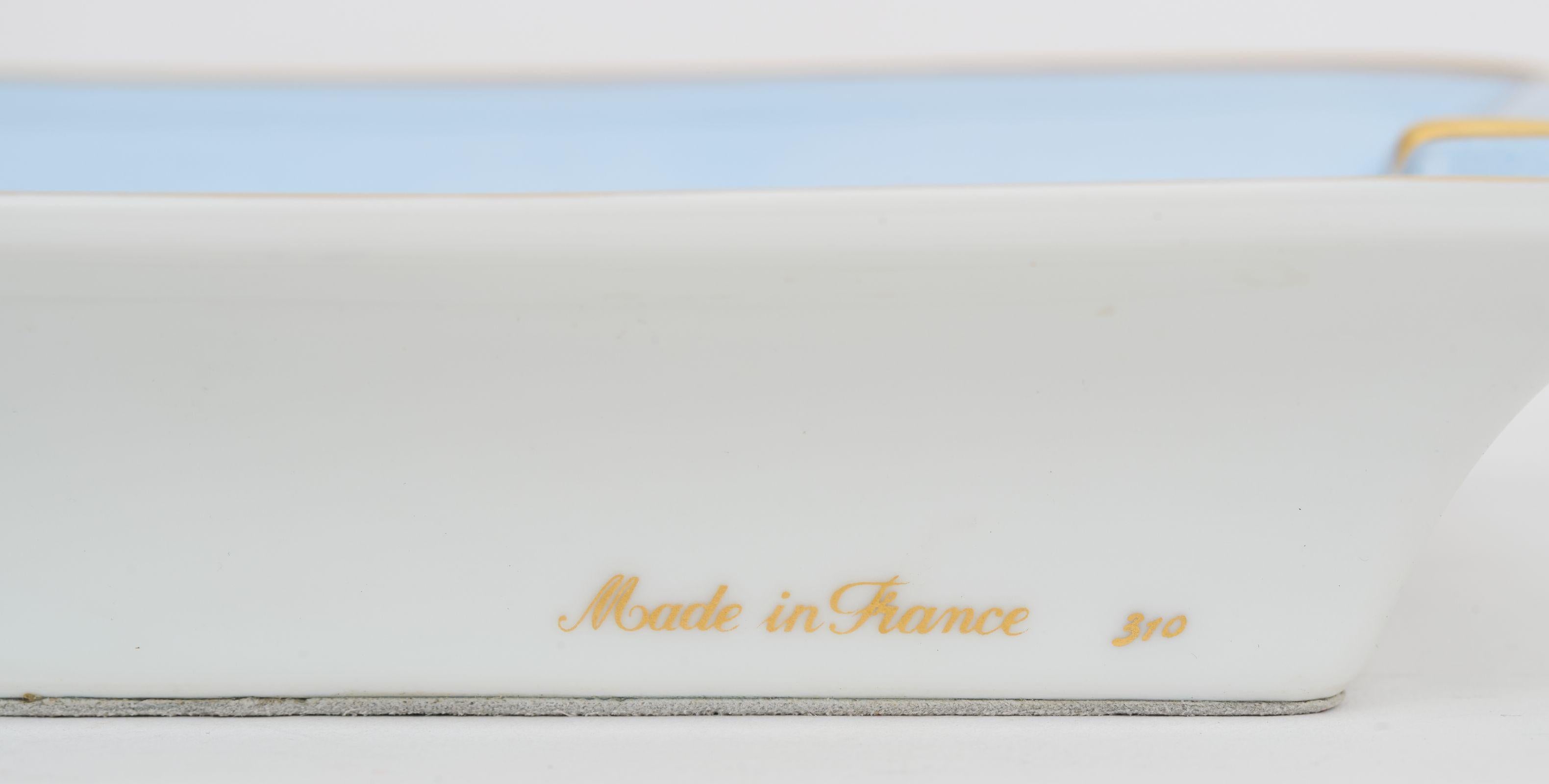 Bianco Posacenere Hermès Bird in porcellana blu in vendita