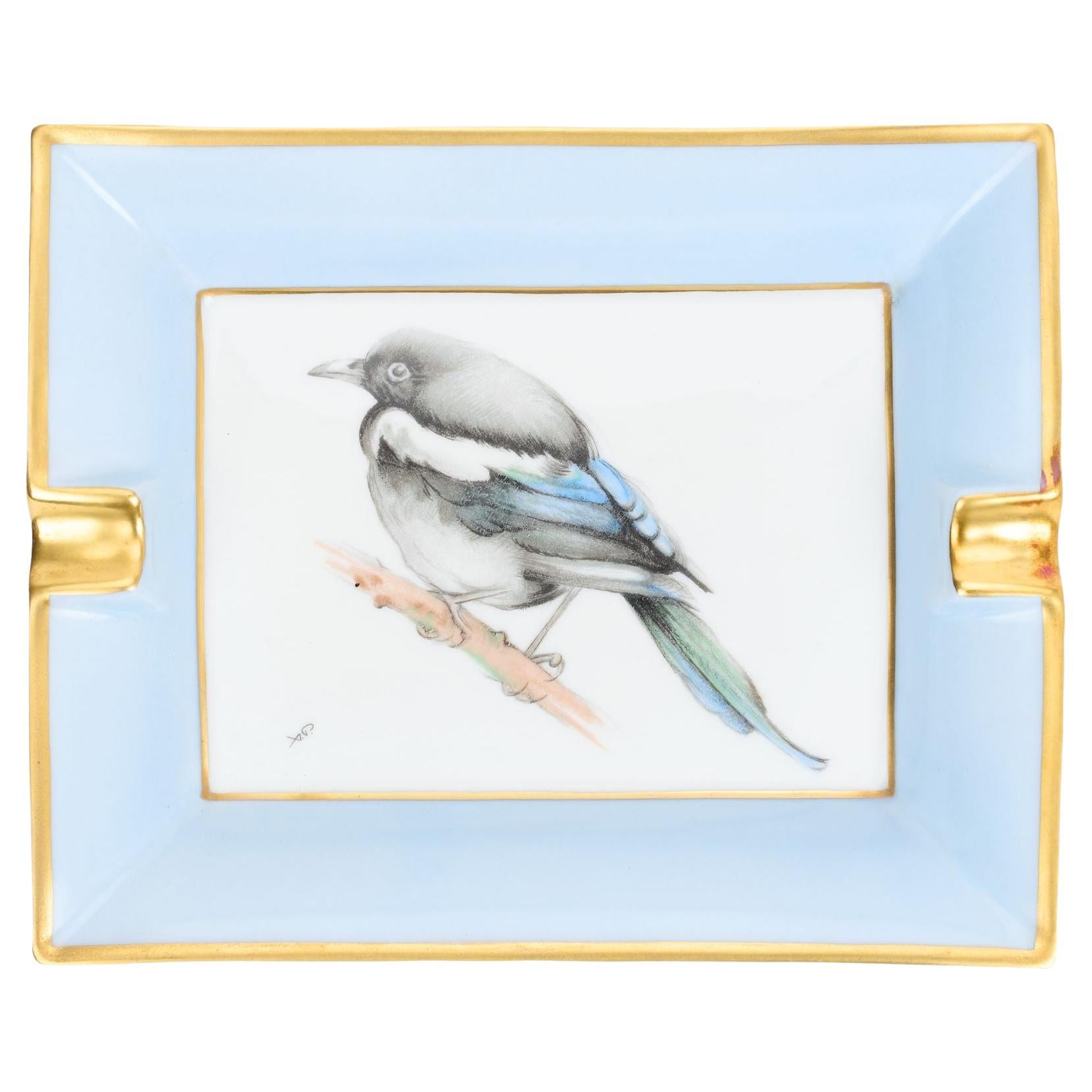 Posacenere Hermès Bird in porcellana blu in vendita